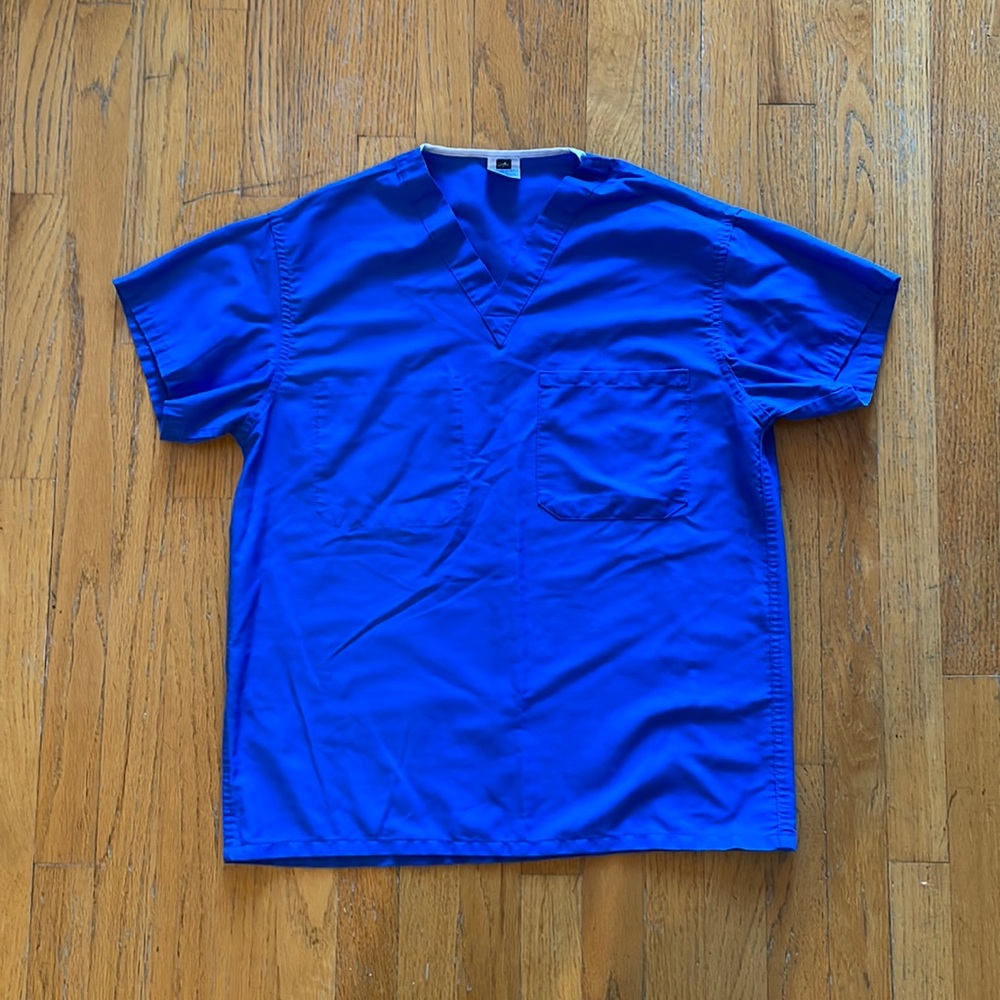 Medline, ComfortEase V-Neck Reversible Scrub Top, Unisex, Small, Royal